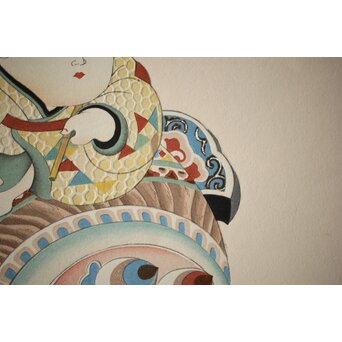 八宝堂/八寶堂 御伽絵 児島玉鳳画 木版画15枚　Z301 