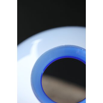 青色 白被 白着ガラス 切子電笠　A028 