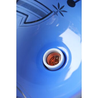 青色 白被 白着ガラス 切子電笠　A028 