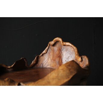 瘤木 自然木の瓶掛/煎茶盆　X351 