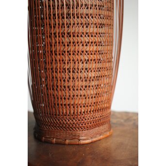 峰月作 透かし編み 花籠/竹籠　U286 