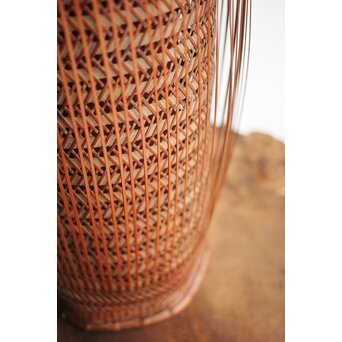 峰月作 透かし編み 花籠/竹籠　U286 