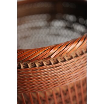 峰月作 透かし編み 花籠/竹籠　U286 