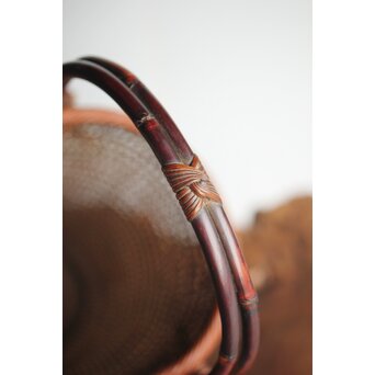 峰月作 透かし編み 花籠/竹籠　U286 