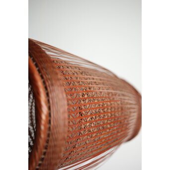 峰月作 透かし編み 花籠/竹籠　U286 