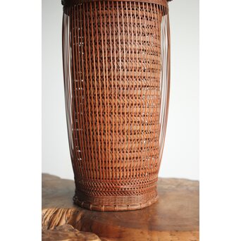 峰月作 透かし編み 花籠/竹籠　U286 