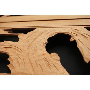 竹梅図 枠無木彫欄間 8枚1組　R0191 