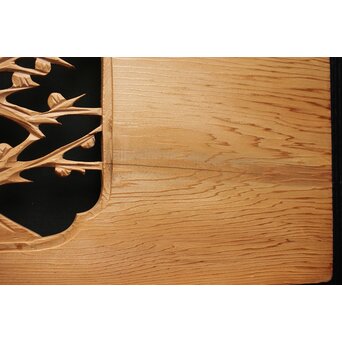 竹梅図 枠無木彫欄間 8枚1組　R0191 