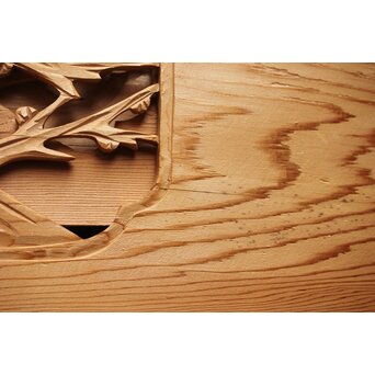 竹梅図 枠無木彫欄間 8枚1組　R0191 