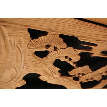 松竹図 枠無木彫欄間 8枚1組　R0192 