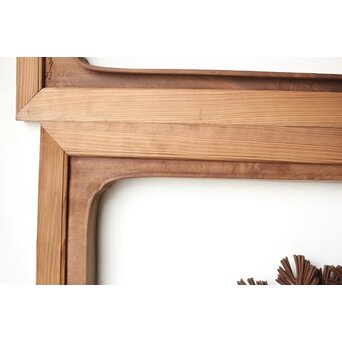 安太郎作 井波松梅木彫欄間 2枚1組　R0193 