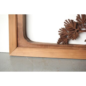 安太郎作 井波松梅木彫欄間 2枚1組　R0193 