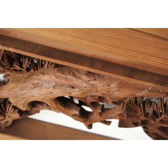 安太郎作 井波松梅木彫欄間 2枚1組　R0193 