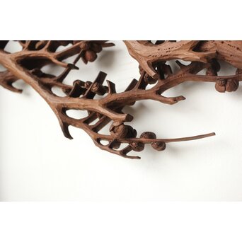 安太郎作 井波松梅木彫欄間 2枚1組　R0193 