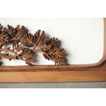 安太郎作 井波松梅木彫欄間 2枚1組　R0193 