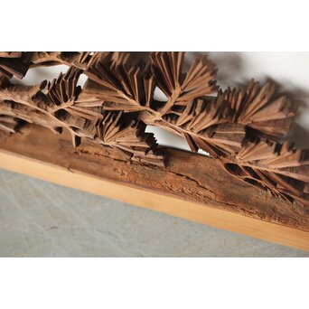 安太郎作 井波松梅木彫欄間 2枚1組　R0193 