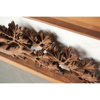 安太郎作 井波松梅木彫欄間 2枚1組　R0193 