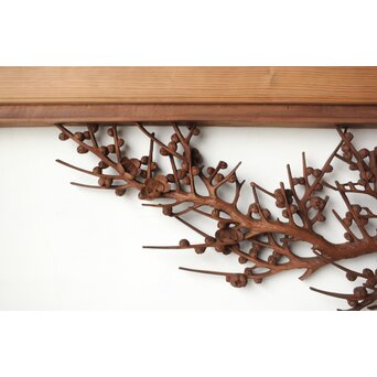 安太郎作 井波松梅木彫欄間 2枚1組　R0193 