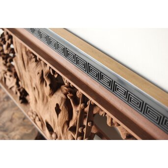 梅に鶯 雷門框 木彫欄間　R0194 