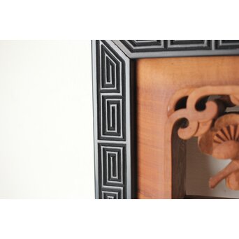 梅に鶯 雷門框 木彫欄間　R0194 