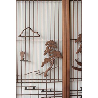 三保の松原 書院欄間 5枚1組　R0195 