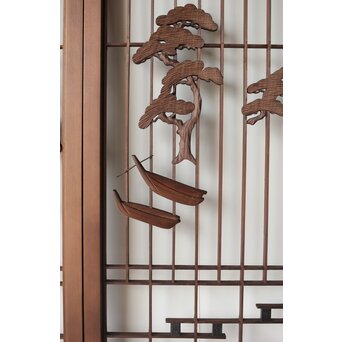 三保の松原 書院欄間 5枚1組　R0195 