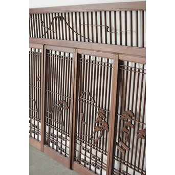 三保の松原 書院欄間 5枚1組　R0195 