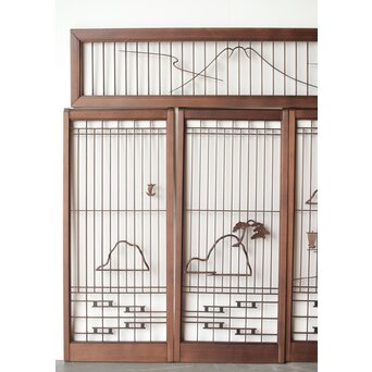 三保の松原 書院欄間 5枚1組　R0195 