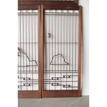 三保の松原 書院欄間 5枚1組　R0195 