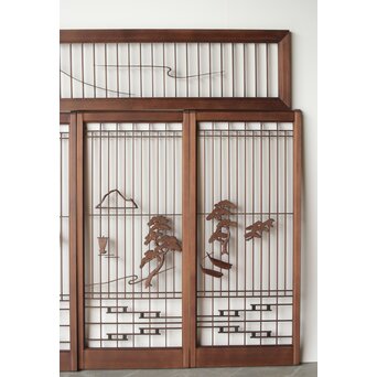 三保の松原 書院欄間 5枚1組　R0195 