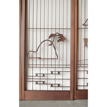 三保の松原 書院欄間 5枚1組　R0195 