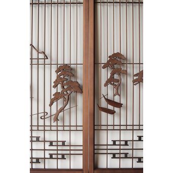 三保の松原 書院欄間 5枚1組　R0195 