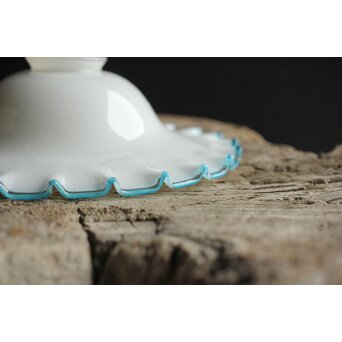 乳白地青縁 ひらひら電笠　A029 