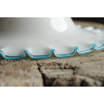 乳白地青縁 ひらひら電笠　A029 