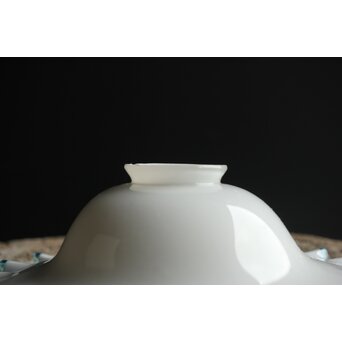 乳白地青縁 ひらひら電笠　A029 