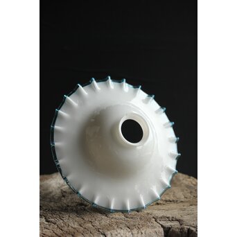 乳白地青縁 ひらひら電笠　A029 