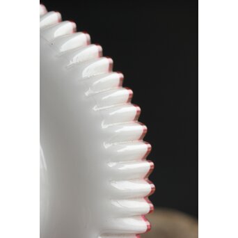 乳白地赤縁 ベル型ひらひら電笠　A030 