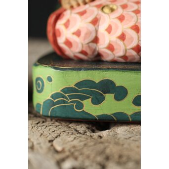 倣 聾中倬 平櫛田中写 福聚大黒天尊像/福徳恵比寿天尊像 彩色木彫　X355 