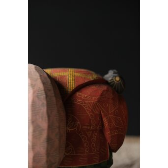 倣 聾中倬 平櫛田中写 福聚大黒天尊像/福徳恵比寿天尊像 彩色木彫　X355 