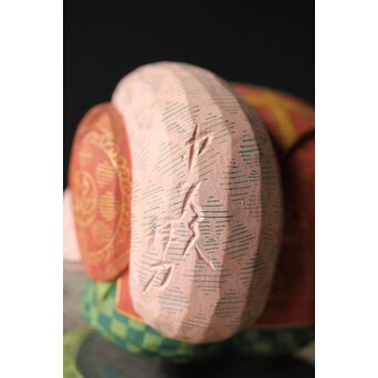 倣 聾中倬 平櫛田中写 福聚大黒天尊像/福徳恵比寿天尊像 彩色木彫　X355 