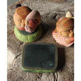 倣 聾中倬 平櫛田中写 福聚大黒天尊像/福徳恵比寿天尊像 彩色木彫　X355 