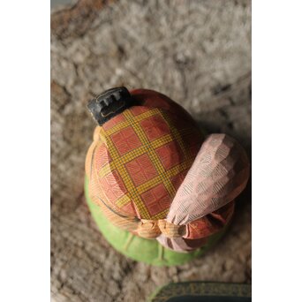 倣 聾中倬 平櫛田中写 福聚大黒天尊像/福徳恵比寿天尊像 彩色木彫　X355 