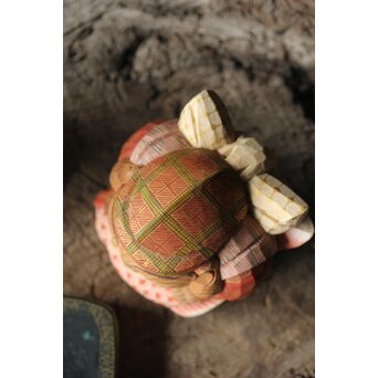 倣 聾中倬 平櫛田中写 福聚大黒天尊像/福徳恵比寿天尊像 彩色木彫　X355 