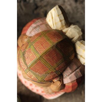 倣 聾中倬 平櫛田中写 福聚大黒天尊像/福徳恵比寿天尊像 彩色木彫　X355 