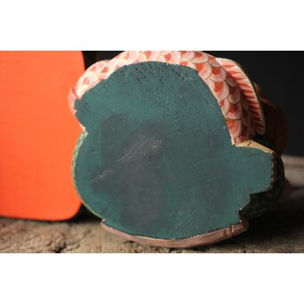 倣 聾中倬 平櫛田中写 福聚大黒天尊像/福徳恵比寿天尊像 彩色木彫　X355 