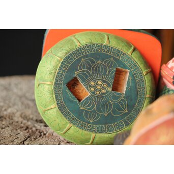 倣 聾中倬 平櫛田中写 福聚大黒天尊像/福徳恵比寿天尊像 彩色木彫　X355 