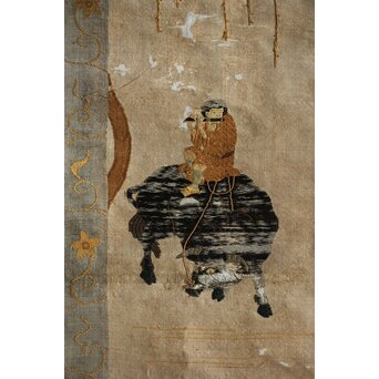 竹屋町刺繍 のったり図 掛軸　Z304 