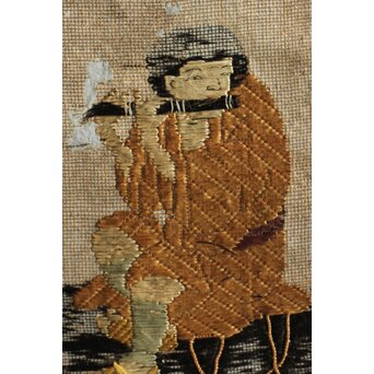 竹屋町刺繍 のったり図 掛軸　Z304 