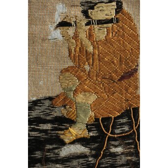 竹屋町刺繍 のったり図 掛軸　Z304 