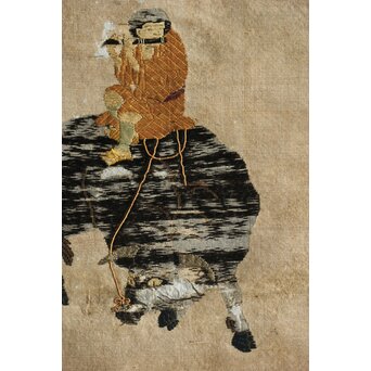 竹屋町刺繍 のったり図 掛軸　Z304 